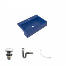 Imagem de Kit Cuba XRT55 Válvula Click 1 1/2 Polegadas e Sifão Flexível Cromado Compace  Escuro
