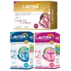 Imagem de Kit Lavitan Hair Cabelos E Unha Com Biotina Cimed 60 Capsulas + 1 Lavi