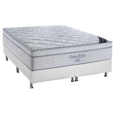 Imagem de Cama Box Queen: Colchão Molas Ensacadas SuperFreedom + Base Crc Courano White(158x198)