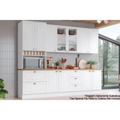 Imagem de Cozinha Modulada Henn Americana 7 Peças (2Aéreos+2Balcões+1Paneleiro+2Complementos) C5P46 Branco-Henn