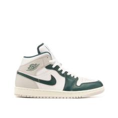 Imagem de Tênis masculino Air Jordan 1 Mid SE (FQ7720-103, branco/vela/cinza neutro/verde oxidado), Branco/vela/cinza neutro/verde oxidado, 42