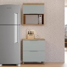 Imagem de Cozinha Modulada Marquesa Nesher MDF Com 2 Peças Nature Verde