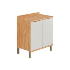 Imagem de Balcão De Cozinha Modulado Sauvignon 2 Portas C/ Tampo 80cm Amendoa/Of