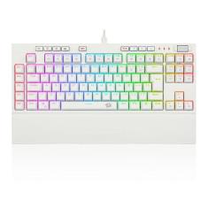 Imagem de Teclado Óptico Mecânico Redragon Broadsword Pro, RGB, Switch Azul, ABNT2, Branco