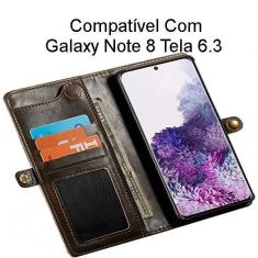 Imagem de Capa Case Flip Carteira Galaxy Note 8 Multifuncional Vintage