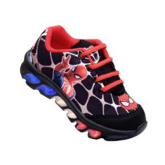 Imagem de Tenis De Led Infantil Homem Aranha Lançamento Novo Modelo