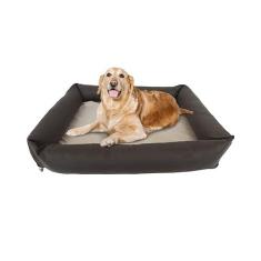 Imagem de Cama Para Cachorro Grande 100x87 Cm - ESCOLHA A COR - 100% Lavável e Resistente - Pet Querido (MARROM + BEGE)