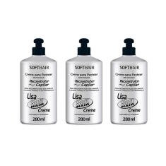 Imagem de Creme Pentear Soft Hair 280Ml Reconstrutor - Kit Com 3Un