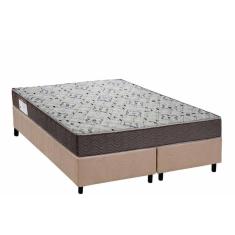Imagem de Conjunto Box Queen: Colchão Espuma Ortobom D45 ISO 150 Mega Firme + Base CRC Suede Clean (158x198)