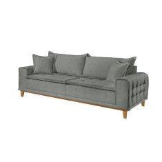 Imagem de Sofá Fixo Orfeu 3 Lugares Luxo 2,00m Castellar Móbile Linho Cinza