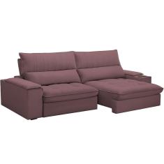 Imagem de Sofá Retrátil Reclinável Living 280cm Nápoles F04 Veludo Lilás