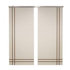 Imagem de Porta Dupla Branco Prime Frisada Kit Alumínio F06 - 210x180