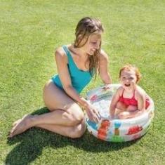 Imagem de Piscina Inflável Infantil Dino 3 Anéis 28 Litros - Intex