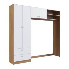 Imagem de Guarda-Roupa Infantil 4 Portas E 2 Gavetas Com Nichos, Prateleira E Ca