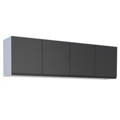 Imagem de Armário Aéreo Para Cozinha 4 Portas Anamã Preto Branco