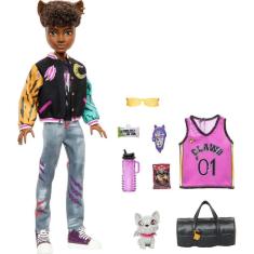 Imagem de Boneca Monster High Clawd Wolf Werewolf com animal de estimação Gargoyle Bulldo