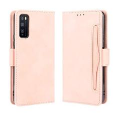 Imagem de Capa com compartimento para cartão para Huawei Enjoy Z 5G, capa flip carteira de couro para Huawei Enjoy Z 5G, capa magnética retrô para celular, capa carteira de telefone com compartimentos para