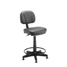 Imagem de Cadeira Caixa Secretaria Sem Braço Couro Ecologico Cinza Plaxmetal