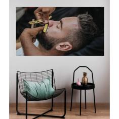 Imagem de Painel Adesivo de Parede Barbearia barber shop TAM 90x50cm Mod 748