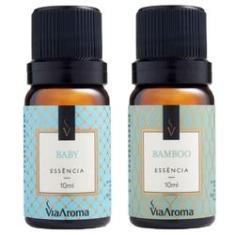 Imagem de Kit 2 Essências Via Aroma Aromaterapia 10ml - Baby e Bamboo