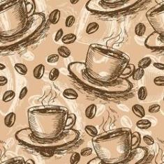 Imagem de Papel De Parede Adesivo Lavável Xícaras De Café Retro 6M