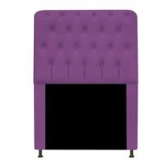 Imagem de Cabeceira Lady Estofada Capitonê 90 cm para Cama Box Solteiro Suede Roxo Quarto - AM Decor