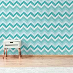Imagem de Papel de Parede Chevron Tons de Tiffany 57x270cm