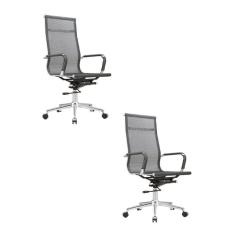 Imagem de Kit 2 Cadeiras Escritório Presidente Sydney Cinza