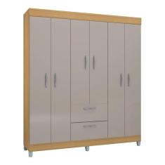 Imagem de Guarda Roupa Casal Tóquio 6 Portas Damasco Off White - Poquema