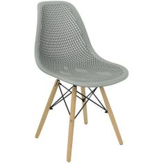 Imagem de Cadeira Charles Eames Colmeia Eiffel Base Madeira - Cinza