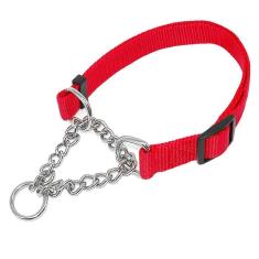 Imagem de Coleira Corrente Nylon 2.5cm Aço Elo Torcido Cachorro Pet Caes Grande Porte Resistente Ajustavel Treinamento Adestrador
