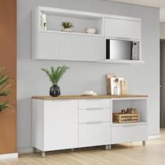 Imagem de Cozinha Completa Nesher Marquesa em MDF com 3 Portas, 3 Gavetas, 3 Prateleiras - 190cm