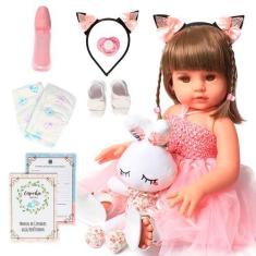 Imagem de Boneca Bebê Reborn Realista Menina De Silicone 42cm Cheirosa - Cegonha