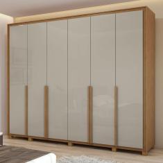 Imagem de Guarda-Roupa Casal Imperatore 6 Portas 6 Gavetas 100% Mdf 81668.284 Amêndoa Clean/Off White -  Móveis Lopas