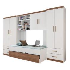 Imagem de Quarto Juvenil Guarda-Roupa Com Bicama E Armario Aereo - Phoenix Baby