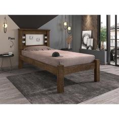 Imagem de Cama Solteiro com Detalhes Lavínia Malbec e Off White Framar