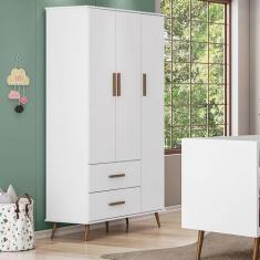 Imagem de Guarda Roupa Infantil Branco 3 Portas Gabi Retrô - Mobili
