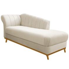 Imagem de Recamier Vanessa 185cm Lado Direito Corano Bege - Doce Sonho Móveis