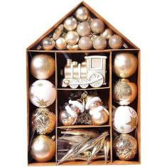 Imagem de 6 peças de 3,5 polegadas em forma de doces enfeites de Natal sortidos de plástico inquebrável de Natal pendurado decoração caixa conjunto feriado decoração de festa de casamento /627 (Size : Train)