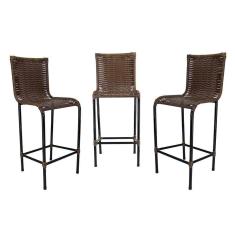 Imagem de Kit 3 Banquetas Alta Diplomata Fibra Sintética Argila