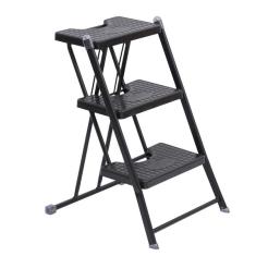Imagem de Banqueta Escada Aço Carbono 3 Degraus 0,72m 120kg Preto