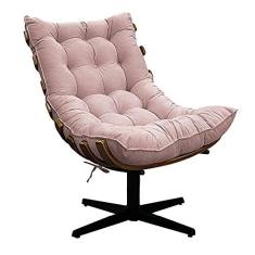 Imagem de Poltrona Decorativa Costela Base Giratória Suede Rosê - Amarena Móveis