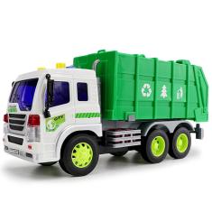 Imagem de Caminhão de lixo grande 1/16 caminhão leve e sonoro caminhão para reciclagem de lixo