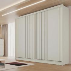 Imagem de Guarda Roupa Casal 2 Portas de Correr 4 Gavetas Ripado Galati off/ white Made Marcs