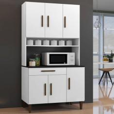Imagem de Cozinha Compacta Salvador 6 Portas 1 Gaveta Branco - Kaiki Móveis