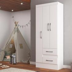 Imagem de Guarda-Roupa Infantil Tiana 3 Portas 2 Gavetas Branco - Diretosim