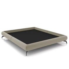 Imagem de Cama King Base Box 193X203cm Pés De Ferro Cold P02 Veludo Bege - Mpoze