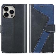 Imagem de CIVICASE Capa carteira para iPhone 14 Pro, capa flip de couro premium [bloqueio RFID] Suporte para cartão de crédito Folio Suporte magnético TPU à prova de choque Capa de cor correspondente para