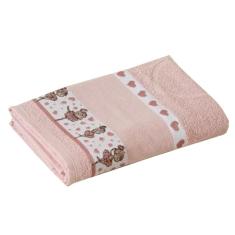 Imagem de Toalha de Banho Infantil Jacquard para Bordar Funny LMPeter Rosa