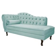 Imagem de Recamier Diana 160cm Lado Direito Suede Azul Tiffany